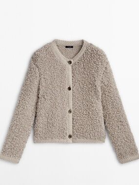 Massimo Dutti - Boucle Knit Cardigan with Buttons